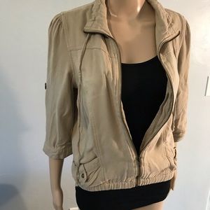 Tan zip up lightweight jacket size medium